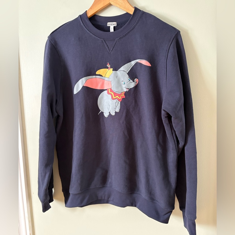 Loewe Dumbo Sweatshirt Navy Blue L - Made In Italy -100% Cotton